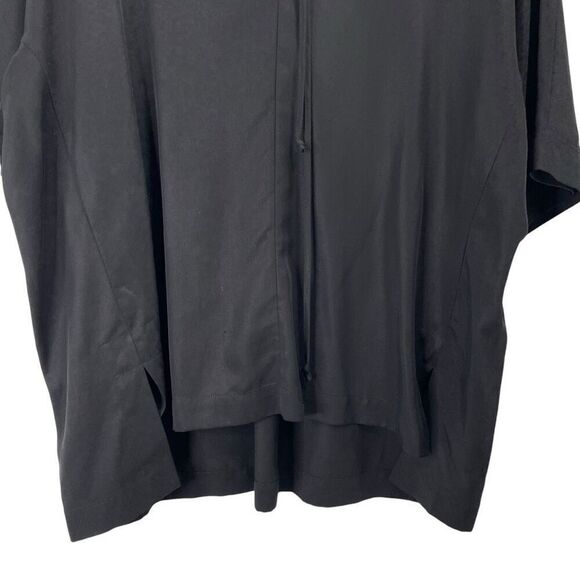 COS boxy lagenlook top Size 10 black short sleeve boho v‎ neck - Picture 5 of 7